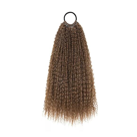 Chocolate Brown‎ Curly Ponytail 20" Synthetic Ponytails Fluffy Pony Tail - Picture 1 of 4